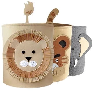 Cesta Redonda De Armazenamento De Animais Baldes De Armazenamento De Brinquedo De Bebê Saco Resistente Ao Desgaste De Segurança, Organizadores De Meias De Roupas, Armazenamento De Brinquedos