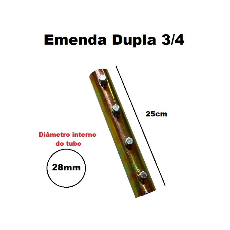 Suporte Emenda Dupla 3/4 para Tubo Cano de Antena