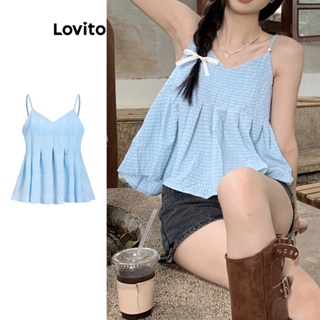 Lovito Linda Blusa Plissada Lisa Para Mulheres L73AD020
