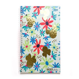Caderno Espiral Capa Dura Mickey Flores 10 Materias 160 Fls