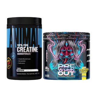 Kit Animal Creatine 500g + Xtreme Pré-Workout 300g Universal em Oferta na Shopee