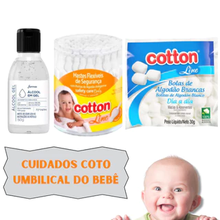 Kit Higiene Cuidado Bebe Recem Nascido Essencial 3 Produtos Cotonete Baby Algodão em Oferta na Shopee
