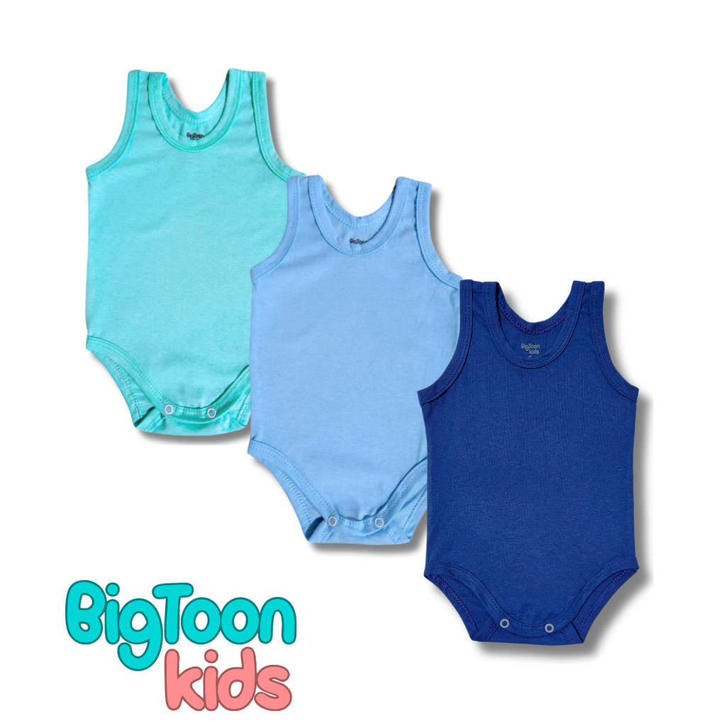 Kit 3 Body Sem Manga Estilo Regata Liso Bebê Menino Menina | Shopee Brasil