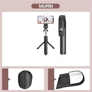 Bastão de selfie telescópico Bluetooth com controle remoto para celular com suporte de tripé com luz para selfie em Oferta na Shopee