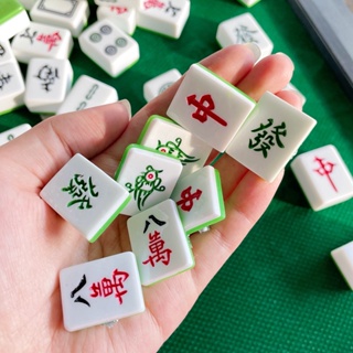 Chinese Mahjong Game Set, e Dices Tile Rulers Jogo de Tabuleiro Mini Mahjong  Set com Mesa