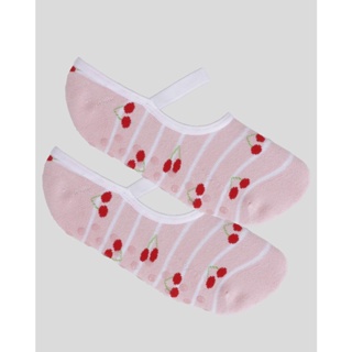 Meia Sapatilha Antiderrapante Fitter Floral Rosa Claro