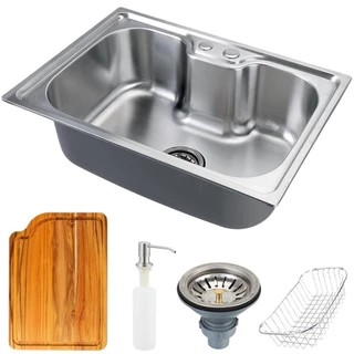 Cuba para cozinha gourmet pia aço inox com acessórios e tábua de corte Nawa 50 cm Pingoo