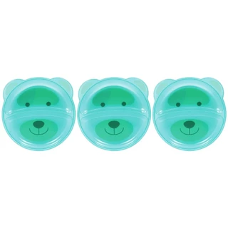 Kit com 3 Pratos com Divisoria Urso Azul em Oferta na Shopee