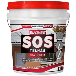 Fita líquida para vedar trincas em telhas e lajes, evitando infiltração de água. Tinta Impermeabilizante SOS Telhas 3,6L Drylevis