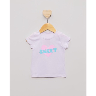 Blusa Bebê Manga Curta Estampa Paetê Reversível Branca
