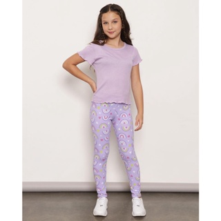 Calça Legging Juvenil Estampa Sortida Lilás