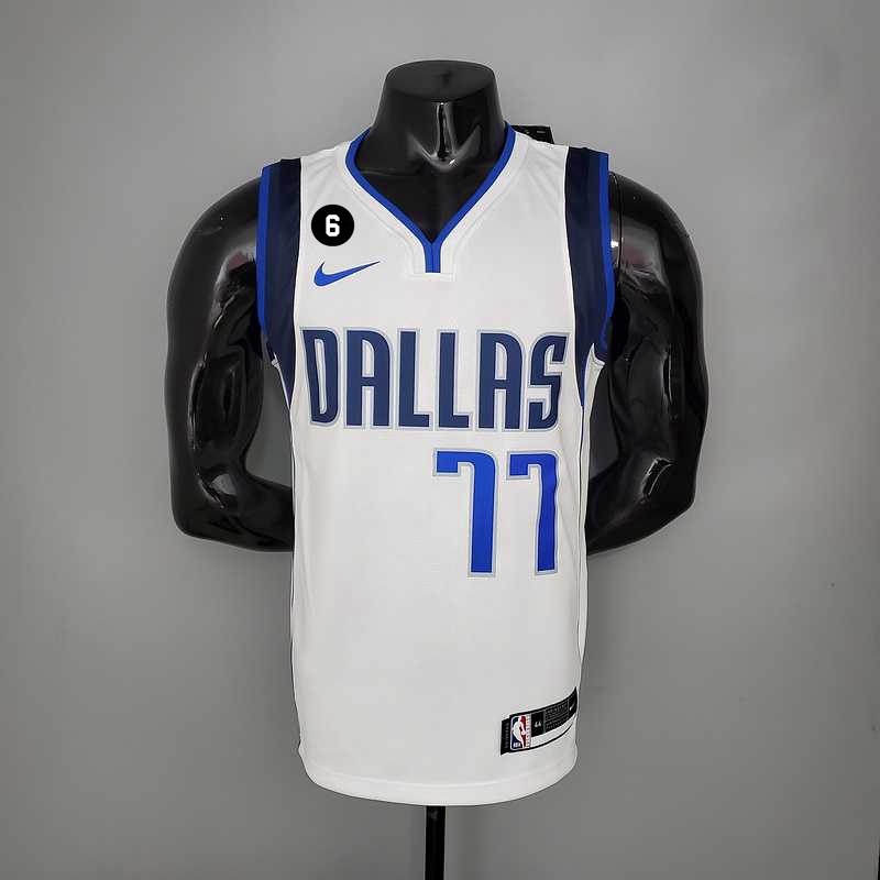 Camisa Masculina 2023NBA Dallas Mavericks 77 Luka Doncic Camiseta Branca Basquetebol Player Jersey