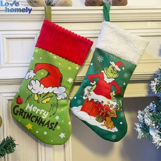 Meias De Natal Decoração Árvore Saco Grinch Verde Pingente Presente