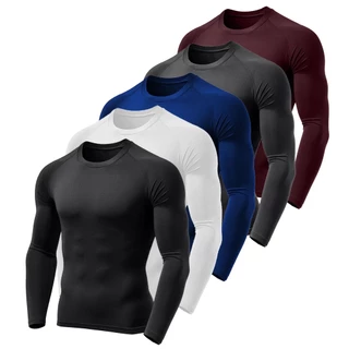 KIT 5 Camiseta Segunda Pele Manga Longa Tecnologia Dry Anti Odor Anti Suor Termica Corrida Bike EPI
