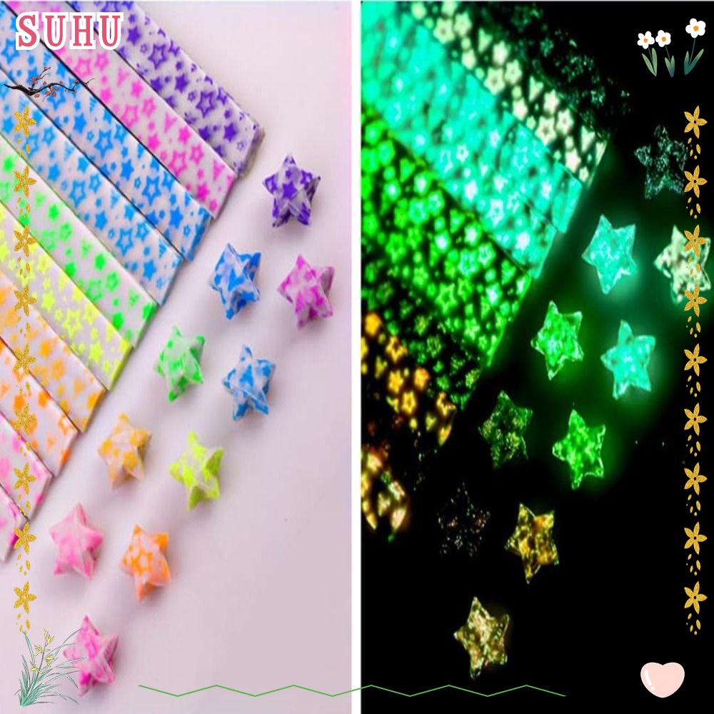 SUHU 420Sheets Origami Star , DIY Crafts Tiras De Papel , Luminosas Feitas  À Mão Lucky Artesanal Folding Crafting Supplies