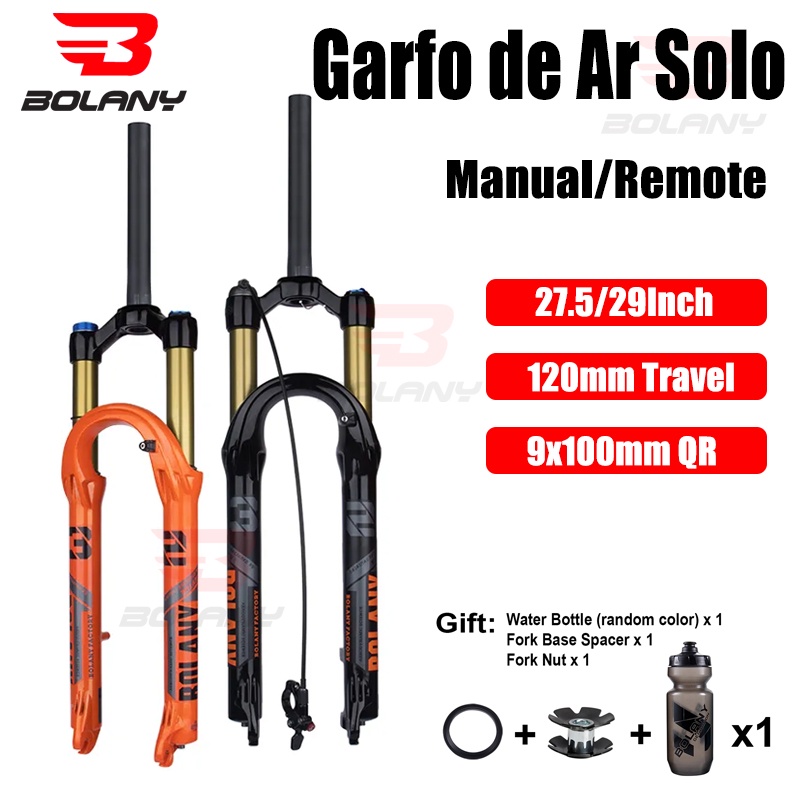 Garfo De Bicicleta BOLANY Bike Air Fork 27,5/29 Polegadas 120mm Suspensão A Óleo De Viagem Ar Leve De Liga De Magnésio Forquilha De Liberação Rápida