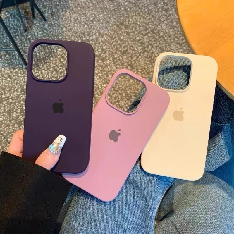 Capa Oficial De Silicone Líquido Clássico Para iPhone 15 14 13 12 11 Pro Max Plus Premium Flocking Proteção Interna Macia