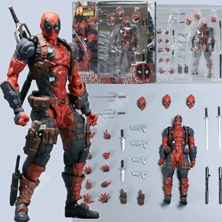 Figura De Ação Deadpool Marvel Revoltech 025EX 2.0 Mafex NECA Figma Mudança De Face Articulado Modelo Bonecas Presente