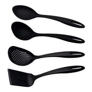 Conjunto de Colheres de Cozinha Tramontina 25199/001 Ability 4 Peças Nylon Concha Espumadeira Espátula Colher