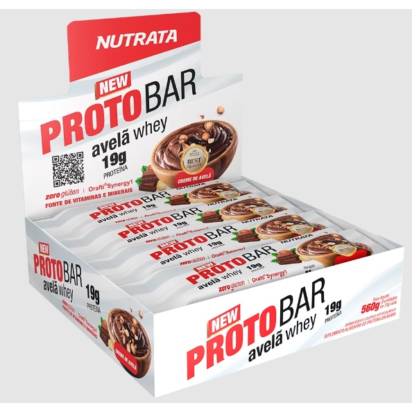 Protobar Avelã Whey Display 8unid x 70g Nutrata