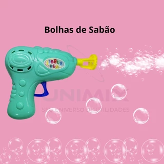 Pistola Lança Bolhas de Sabão Arminha de Bolinha de Sabão Infantil