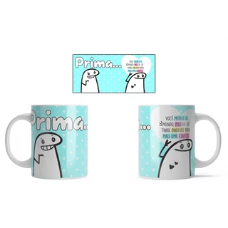 Caneca Branca Porcelana Flork Familia Primos