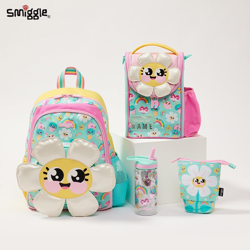 Austrália smiggle Schoolbag Medium Primary One Kindergarten Sunflower Cute Children Cute Children Girls Backpack Mochila Lápis Mochila Refeição