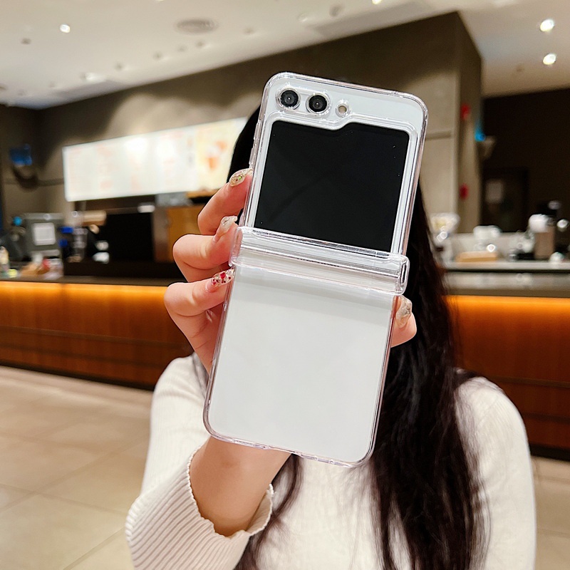 Capinha Para Z Flip 5 Protecao Meio Transparente Case Capa