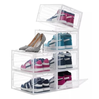Kit 6 Organizador Box Plastico Acrílico Transparente Sapato