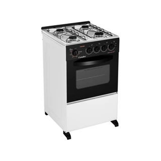 Fogão Esmaltec 4 Bocas Caribe com Mesa de Inox e Acendimento Automático Branco Bivolt