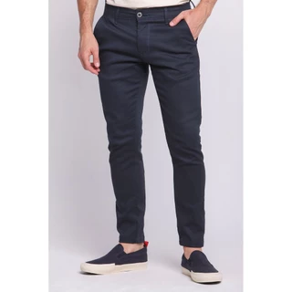Calça Masculina Sarja Chino Premium Polo Wear Azul Escuro