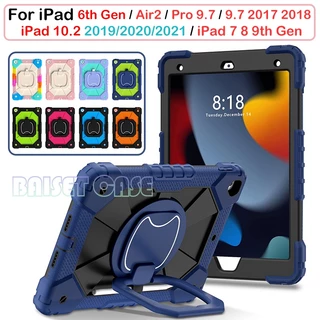 Para iPad 6 7 8 9a Geração 10,2 Air2 Pro 9,7 2017 2018 360 ° Capa Giratória Suporte De Chute À Prova De Choque Serviço Pesado