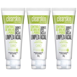 Kit 3 Und Sabonete Gel de Limpeza Facial Clearskin 60g Avon
