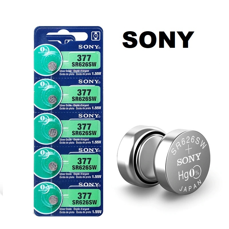 10 Baterias Pilha 377 Sr626sw Sony Original Made in Japão
