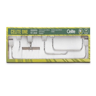 Kit de acessórios Celite para banheiro 5 peças metal cromado Celite One