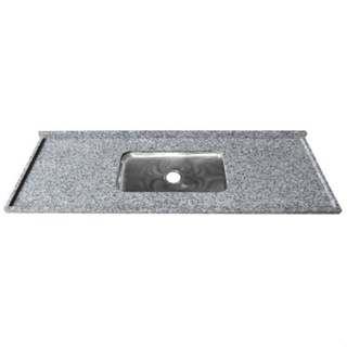 Pia de Granito Reto Simples 1,5m Cinza Corumbá Kasa Granito