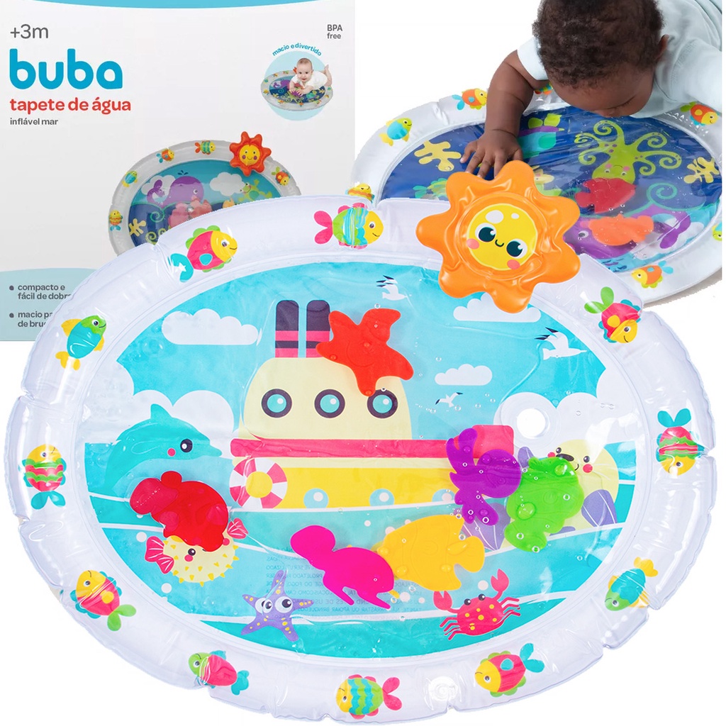 TAPETE DE ATIVIDADES PARA BEBÊ INTERATIVO AGUA INFLÁVEL BUBA | Shopee ...