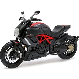 Miniatura Moto Ducati Diavel Carbon - Preta/Vermelha - 1:12 - Maisto