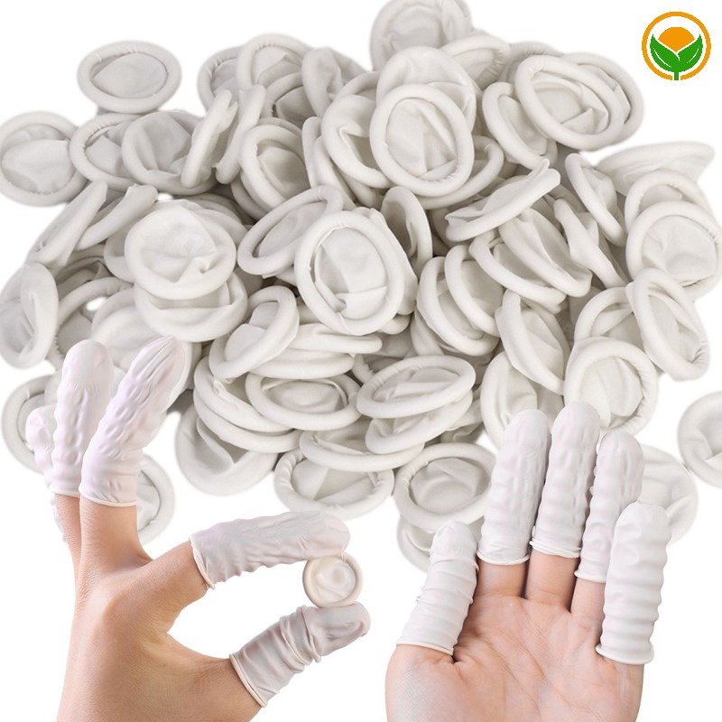 100Pcs/Pack Luvas De Borracha Descartáveis Anti-Estáticas Para Dedos/Protetores De Manga De Dedo De Látex
