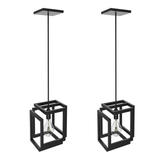 Kit 2 Pendentes Luminárias Infinity Industrial Preto