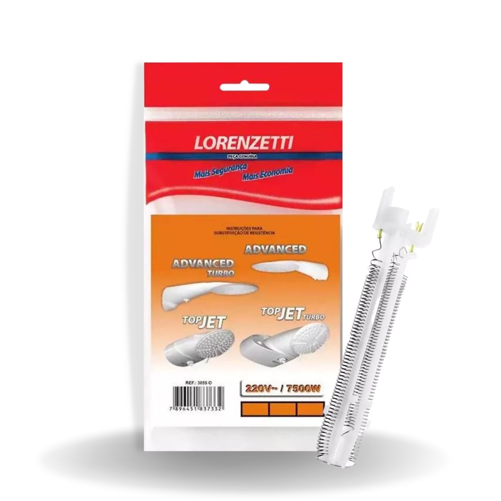 Resistência Chuveiro Ducha Advanced e Top Jet Multitemperaturas 220v 7500w Lorenzetti
