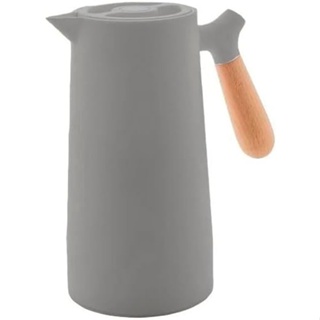 Garrafa Térmica Nórdica 1 Litro Café e Chá Bule Cabo Madeira Botão Mantém Temperatura Wood Luxo