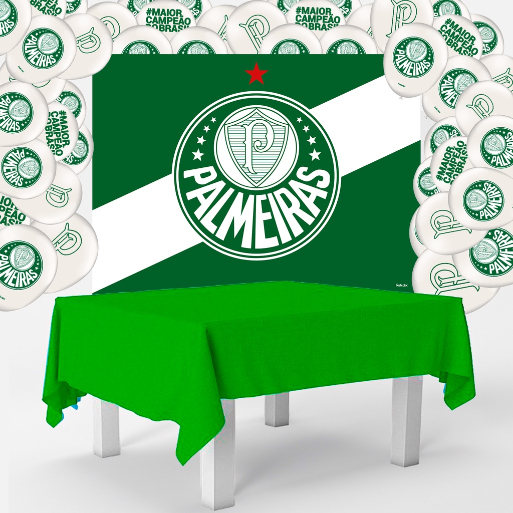 Topo De Bolo Topper Festa Aniversario Palmeiras 4u Festcolor Cor Verde