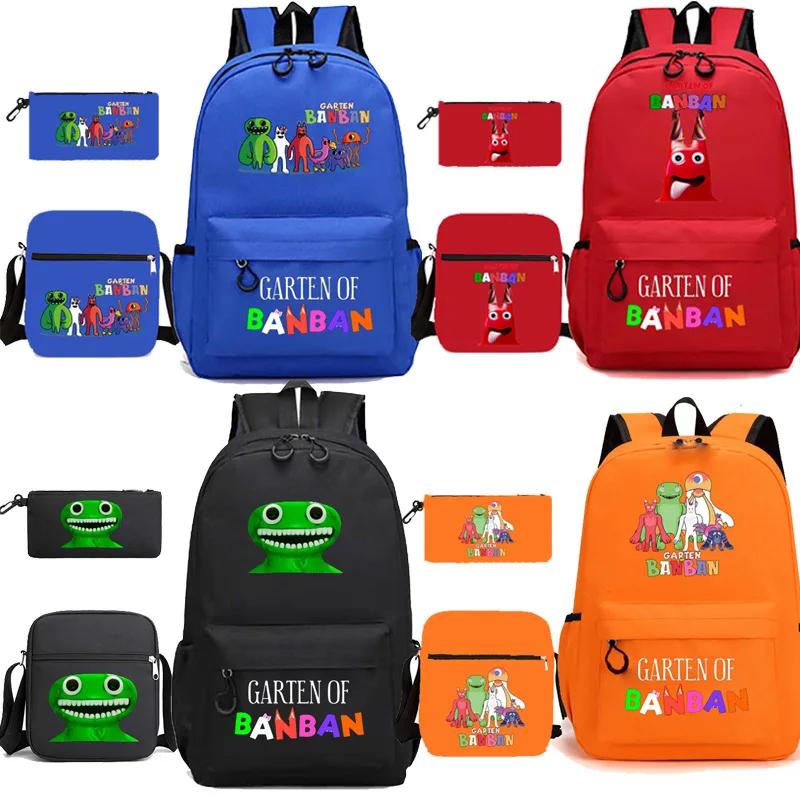 Alta qualidade unissex garten de banban 2 mochilas 3d na moda jogo escola  volta pacote para meninos 3 pçs/set novo garten de banban bookbag