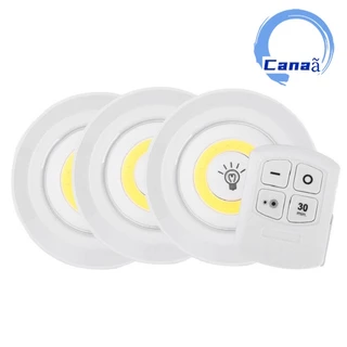 Luminarias Kit 3 Lâmpada Controle Remoto Led Spot Sem Fio