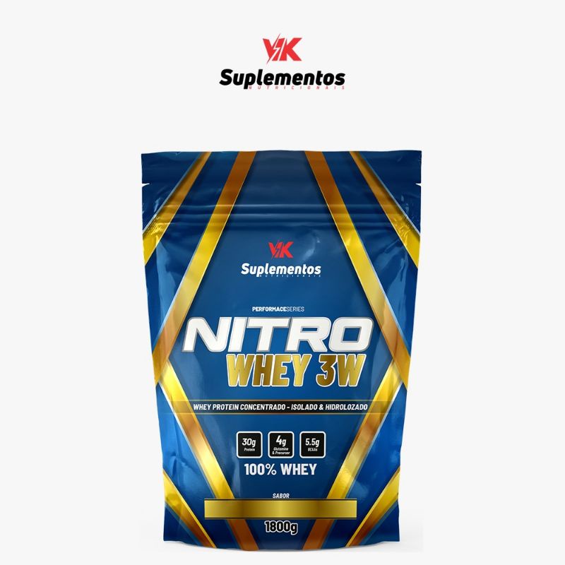 whey nitro 3w refil 1,8 kg VK suplementos