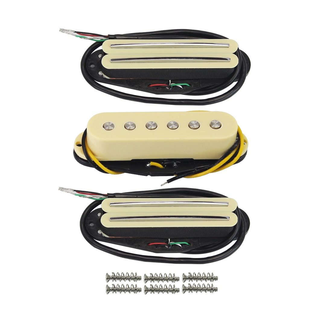 FLEOR 3pcs Pickups De Cerâmica Para Trilhos Quentes + Bobina Única Peças De Guitarra Elétrica ST SSS