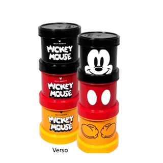 Porta Condimentos Empilhavel Rosca Mickey Ud 3 Peças
