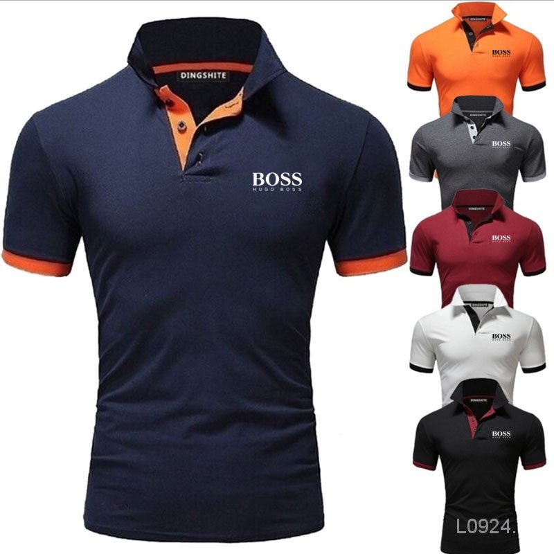 Manga Curta Clássica Masculina Camisa Pólo De Impressão