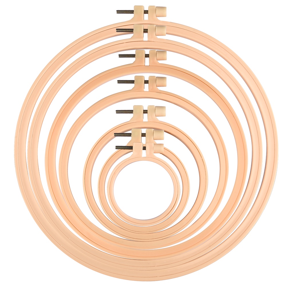 7.3-27cm DIY bordado argola ferramenta arte artesanato cruz ponto círculo redondo imitação bambu plástico costura ferramenta acessórios